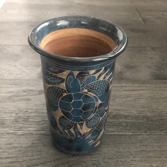 Other - Boho Clay carved Vase Hand made in Nicaragua